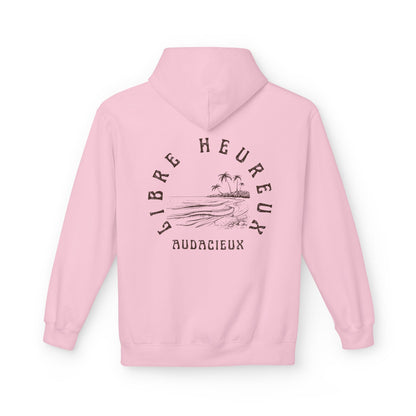 Sweat à capuche Je m'aime, je m'assume - "Libre, Heureux, Audacieux".