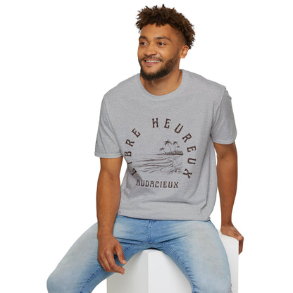 T-Shirt Homme - "LIBRE HEUREUX AUDACIEUX"