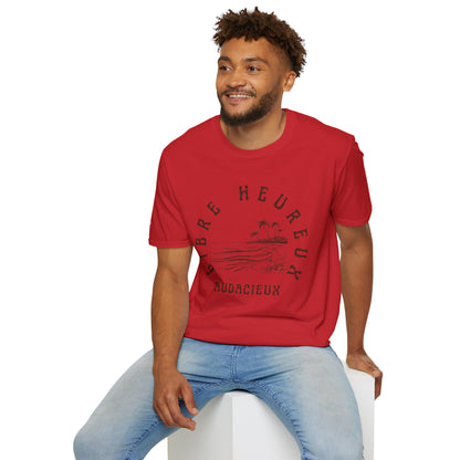 T-Shirt Homme - "LIBRE HEUREUX AUDACIEUX"