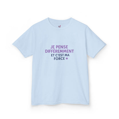 T-Shirt Enfant - "Je pense différemment et c'est ma force"