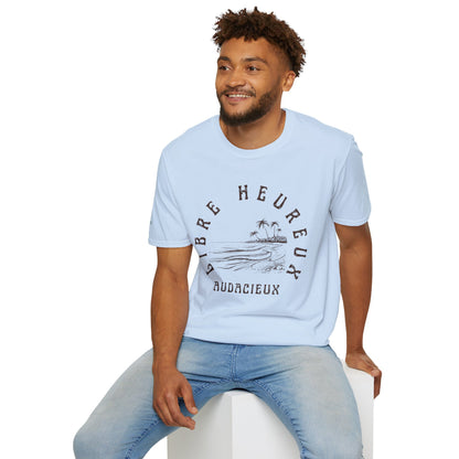 T-Shirt Homme - "LIBRE HEUREUX AUDACIEUX"