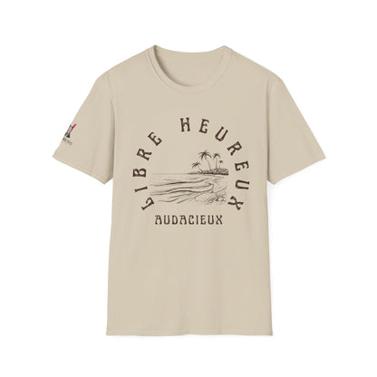 T-Shirt Homme - "LIBRE HEUREUX AUDACIEUX"