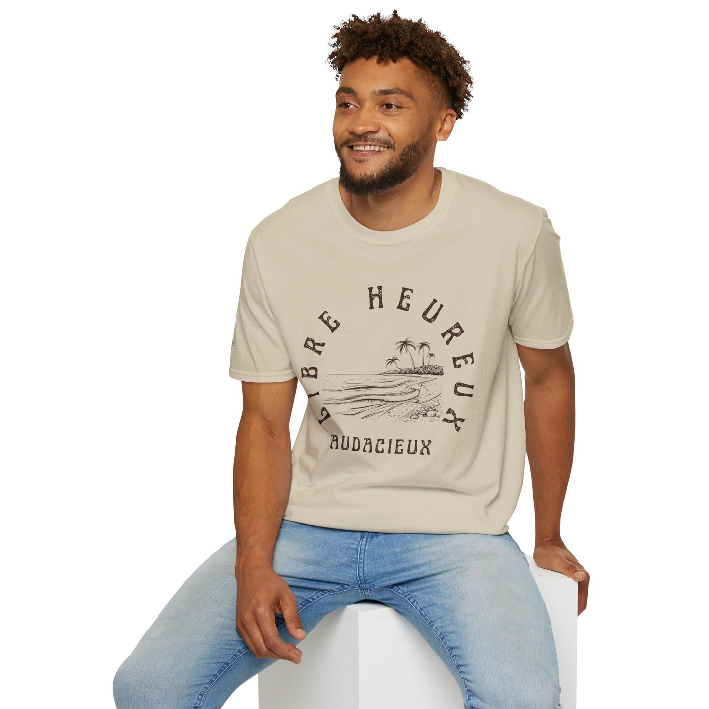 T-Shirt Homme - "LIBRE HEUREUX AUDACIEUX"