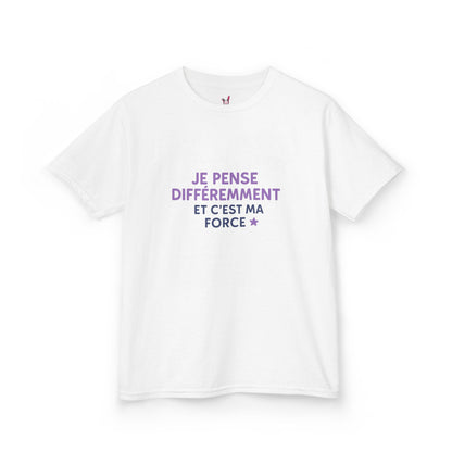 T-Shirt Enfant - "Je pense différemment et c'est ma force"