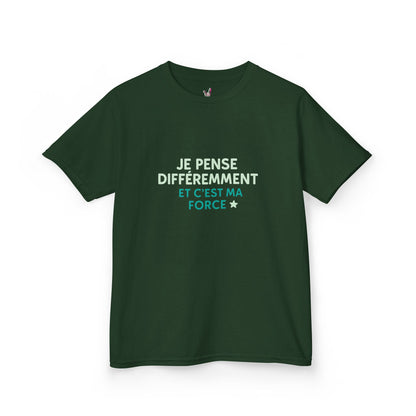 T-Shirt Enfant - "Je pense différemment et c'est ma force"
