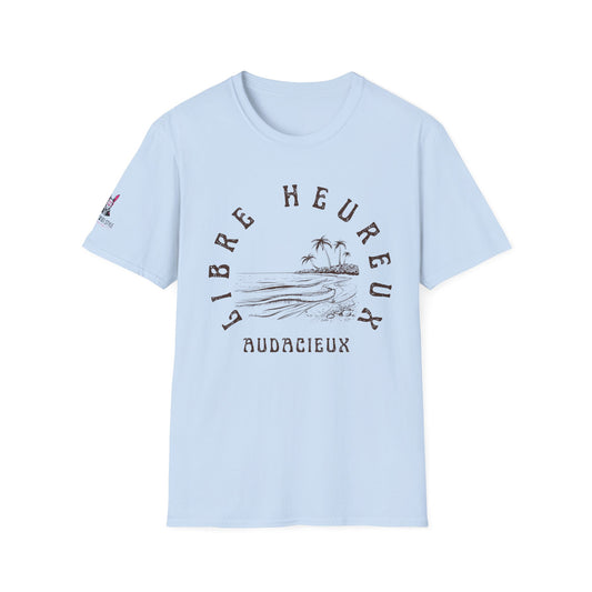 T-Shirt Homme - "LIBRE HEUREUX AUDACIEUX"